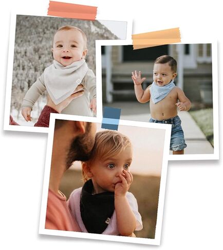 Kishu Baby Indi GOTS Organic Muslin Baby Bandana Bibs Set, 4-Way Reversible Drool Bib Set in Kuwait