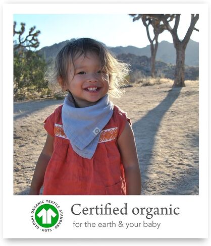 Kishu Baby Indi GOTS Organic Muslin Baby Bandana Bibs Set, 4-Way Reversible Drool Bib Set in Kuwait