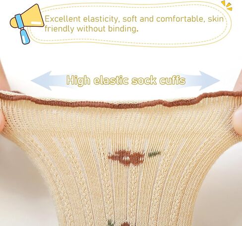 HOUSEYUAN Toddler Ruffle Baby Girls Socks Cute Princess Knit Cotton Lace Top Frilly Infant White Dress Socks in Saudi Arabia