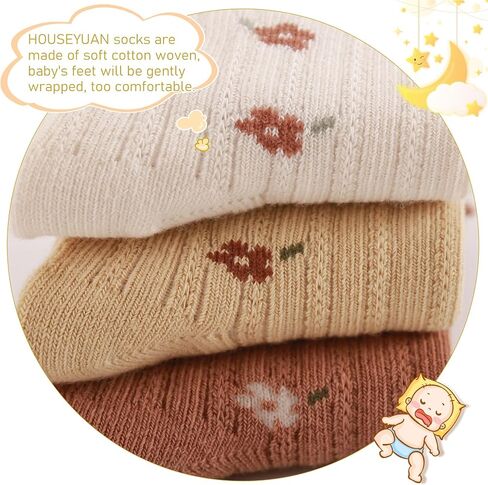 HOUSEYUAN Toddler Ruffle Baby Girls Socks Cute Princess Knit Cotton Lace Top Frilly Infant White Dress Socks in Saudi Arabia