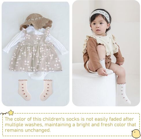 HOUSEYUAN Toddler Ruffle Baby Girls Socks Cute Princess Knit Cotton Lace Top Frilly Infant White Dress Socks in Saudi Arabia