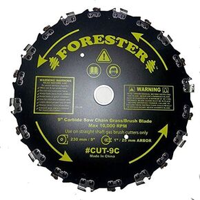 FORESTER Brush Cutter Blades - Trimmer Chainsaw Tooth Saw Blade - for Trimming Trees, Cutting String, Underbrush, and More - 20 Tooth 9" Circular Brush Blade