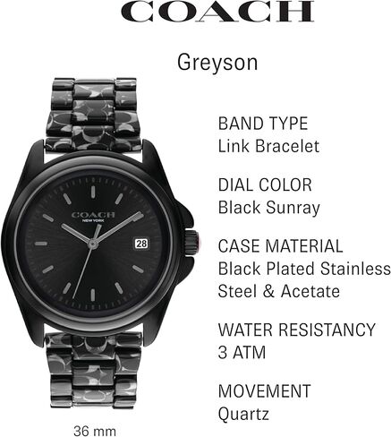 ساعة كوتش جريسون النسائية | مقاومة للماء | حركة الكوارتز | الارتقاء بالأناقة لكل مناسبة (موديل 14504187) in Kuwait