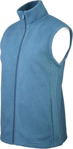Women's Polar Fleece Full Zip Up Winter Vest (S, Black) in Kuwait