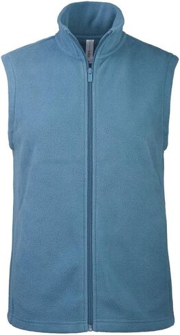 Women's Polar Fleece Full Zip Up Winter Vest (S, Black) in Kuwait