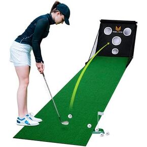 Golf Practice Chipping Net, Putting Green Indoor Set, Automatic Ball Return, Easy Set Up, Indoor/Home/Office, 4 Real Golf Balls, Putting Cup, Golf Ball Marking Tool Kit, Perfect Golf Gift in Kuwait