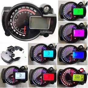 All in One Universal Digital Speedometer 14000RPM 299 Kmh Mph ATV Quad Frenzy Motorcycle Speedometer Odometer with Bracket for Carburetor Motorcycle