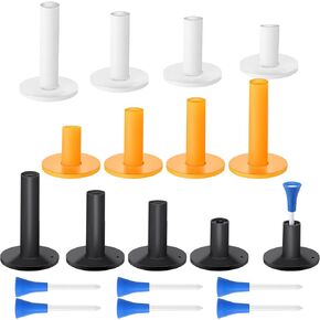 12 Pieces Golf Range Tees Set Rubber Golf Tees for Range Mats Golf Rubber Tees Driving Range with 6 Pieces Golf Tees for Practice Mat Mixed Size