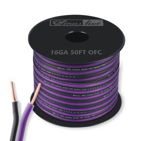 16AWG OFC(Oxygen Free Copper 99.97%) Speaker Wire 100FT Great use for Home Theater Speakers Car Speakers and HiFi Systems, Purple and Black