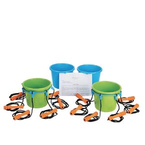 S&S Worldwide Team Bucket Challenge. Team Building Activity for 8 to 24 Kids or Adults with 4 Buckets, 2 Bucket Holding Rings, 6 Carry Ropes Per Ring and Activity Guide. Great for Field Days.