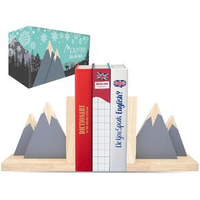 Mountain Book Ends for Kids Books - Mountain Bookends for Kids Bookends, Bookends for Kids Room, Kids Book Ends Kids Nursery Bookends, Wooden Book Ends Wood Bookends, Wooden Bookends for Nursery