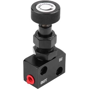 Brake Proportioning Valve Universal Motorsport Shut Off Pressure Regulator Car Valve Aluminum 150PSI - 1200PSI Proportion Adjustable Prop Bias Adjuster Racing Lever (Black)