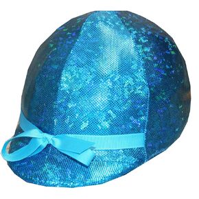 Equestrian Helmet Cover - Holographic Turquoise