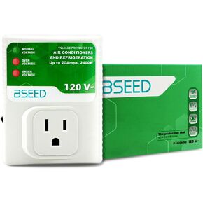 BSEED Surge Protector, Surge Protector Outlet for Refrigerator, Wall Power Surge Protector Plug in for TV, Computer, Washing Machine, Freezer and Home Appliances, 120VAC, 20Amp, 2400Watts, 1 Pack
