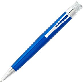 Retro 1951 Tornado Classic Lacquer Peacock Rollerball Pen – Stainless Steel Barrel, Chrome Accents, Knurled Twist-Top, Ballpoint Pens Black Ink, Packaged in Graphic Tube