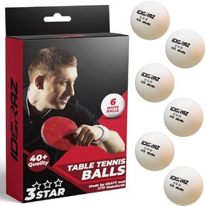 Ping Pong Balls – White/Orange 3-Star 40+ Table Tennis Balls (Pack of 6,12,24) Suitable for Indoor and Outdoor Regulation Size Professional Grade Training Balls