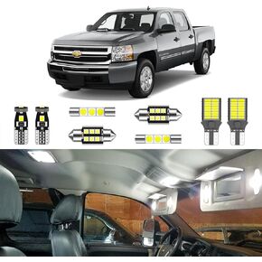 12PCS Super Bright White LED Interior Light Kit Package for Chevrolet Silverado/GMC Sierra 2007 2008 2009 2010 2011 2012 2013 + Cargo Lights + License Plate Lights and Install Tool