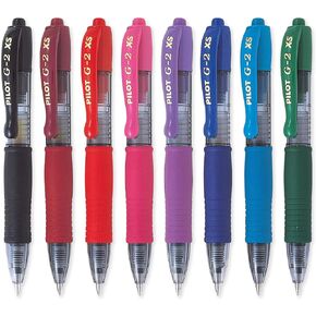 Pilot G2-XS7 Pixie - Mini Rollerball Pens - 0.7mm Nib 0.4mm Line Width - Assorted 8 Pack