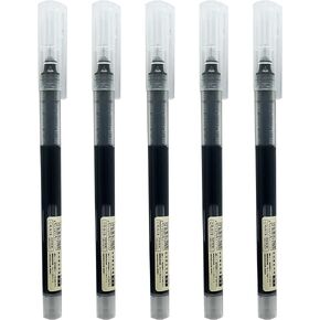 sencoo 5 pack Black Rolling Ball Pens Quick-Drying Ink 0.5 mm Extra Fine Point Pens Liquid Ink Pen Rollerball Pens