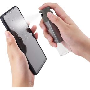 Screen Cleaner Kit, 3-in-1 Touchscreen Mist Cleaner Spray Bottle & Microfiber Cloth, Portable Reusable Fingerprint-Proof Spray Bottle for Phone/Laptop/Tablet/Monitor/Car Screen/Monitor/TV