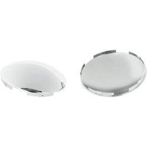 Chrome Front Hub Cap Kit - 2 Pc Pack, for Semi Truck Trailer and More, 5 Even Notches with 7/16" Lips, with pre-Installed Clips - Universal Fit