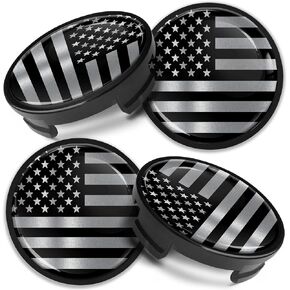 Compatible with Ford Wheel Center Caps Alloy Hub Centre Rim Cover Badge 54mm Silver Black USA Flag CF 13