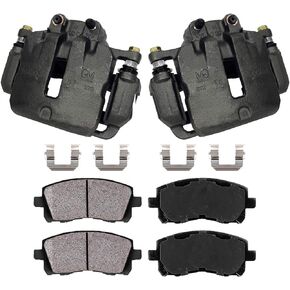 Callahan CCK04941 [2] FRONT Premium Original Brake Caliper Pair + Ceramic Pads + Hardware [ fit Buick Cadillac GMC ]
