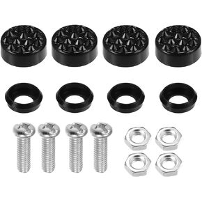X AUTOHAUX 1 Set Bling Car License Plate Fasteners Screws Caps Covers Black Universal Rhinestone License Plate Bolt Cap Plastic Washer
