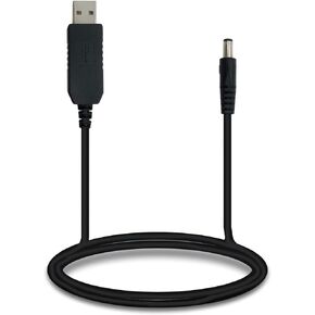 9V Power Supply for Guitar Pedals, USB 5V to 9 Volt DC Adapter Cable Cord 3.3 ft, Negative Tip