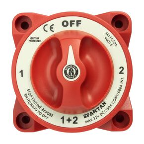 Spartan Power 300A Battery Combiner and Selector Switch 4 Position Red 6007