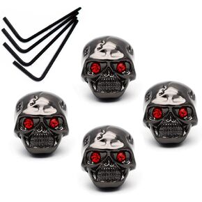 4pcs Skull Knob Electric Guitar Volume Tone Control Knobs for Electric Guitar Bass Replacement Parts (Black)