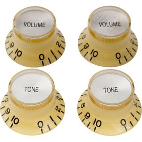 Musiclily Pro Imperial Inch Size Top Hat Bell Reflector 2 Volume 2 Tone Knobs Set for USA Les Paul SG Electric Guitar