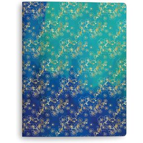 Southworth Undated Teacher Planner, 14-Month Layout, Flexible Cover, 8.5" x 11", Premium 28 lb. Paper, 200 Stickers, Gold Floral (91163)