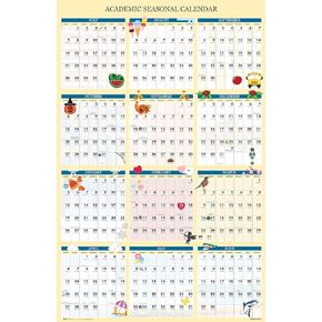 House of Doolittle 2024-2025 Laminated Seasonal Academic Wipe Off Wall Calendar, Reversible, 24 x 37 Inches, July - June (HOD39835-25)