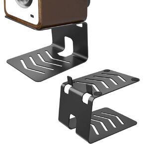suptek 1 Pair of Desktop Speaker Stands with Vibration Absorption Pads, Metal Speaker Stands Pair Support Up to 33lbs Each, Desk Audio Stand for Bookshelf (5.9 x 5.5 x 5.2 inch), SDM002