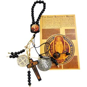 Westmon Works St Benedict Home Protection Door Hanger Wooden Assortment with Saint Card Set