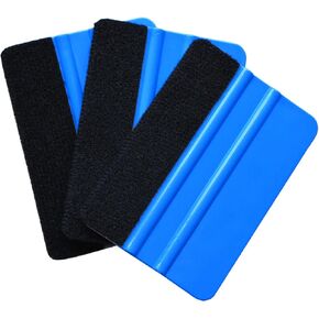 3Pack Plastic Felt Edge Squeegee for Car Vinyl Decal, 4 Inch Applicator Tool for Auto Vinyl Film Wrap Stickers, Scraper Tool with Fabric Felt Edge, Universal for Window Tint, Wallpaper, Kitchens