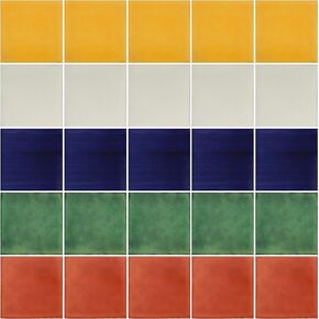 100 Hand Painted Solid Color Talavera Mexican Tiles 4"x4"