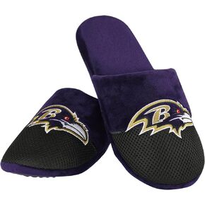 FOCO Boys NFL Team Logo Staycation Plush Slide Slippers