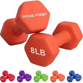 Dumbbell Hand Weight Pairs – Neoprene Dumbbell Exercise & Fitness For Home Gym Equipment and Adjustable Dumbbell Sets–Non-Slip, Color Coded Hex Shaped Free Weights For Women,Men 2LB 3LB 5LB 8LB 10LB Pounds in Kuwait