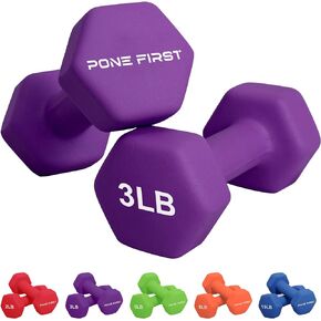 Dumbbell Hand Weight Pairs – Neoprene Dumbbell Exercise & Fitness For Home Gym Equipment and Adjustable Dumbbell Sets–Non-Slip, Color Coded Hex Shaped Free Weights For Women,Men 2LB 3LB 5LB 8LB 10LB Pounds