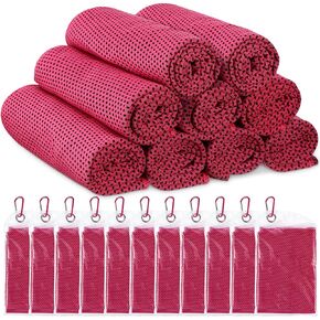 20 Pack Cooling Towel 40 x 12'' Cooling Towels for Neck and Face Hot Weather Soft Breathable Chilly Towel with Bag Microfiber Ice Towel for Yoga Gym Men Women Workout Travel Camping(Black)