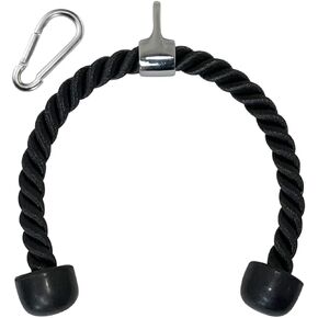 Evelots Tricep Rope-28 Inch Cable Fitness Machine Attachment-Pull Down Workout Rope with Steel Carabiner/Home Exercise Gym