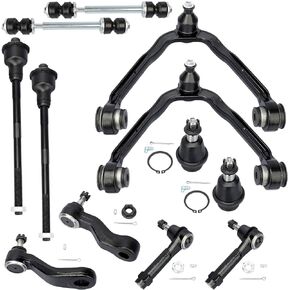 4WD Front Upper Control Arm Lower Ball Joint Replacement For Silverado Sierra 1500 Chevy for GMC, Tie Rod Sway Bar, 4groove Pitman Idler Arm - 13pc Suspension Kit