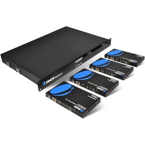 OREI 6X4 4K HDMI Matrix Switcher Extender - HDBaseT UltraHD 4K @ 60Hz 4:4:4 Over Single CAT5e/6/7 Cable with HDR, CEC & IR Control, RS-232 - Up to 132 Ft 2 Loop Out 4 Receivers Audio Extractor