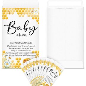 Fumete 100 Pcs Bee Baby Shower Seed Envelopes Small Self Adhesive Kraft Seed Packet Honey Mini Paper Seed Storage Self Sealing Seed Organizer for Baby Shower Party Birthday Favors, No Seeds