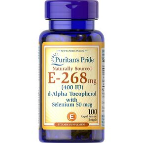 Puritan's Pride Vitamin E-with Selenium 400 IU Natural 100 RR Softgels