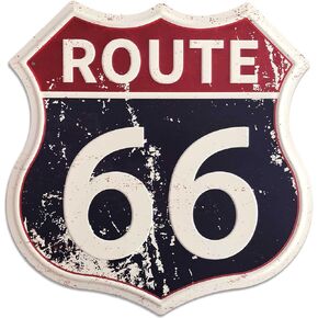 Route 66 Signs Vintage Road Signs Room Decor High Way Metal Tin Sign for Home Garage Wall Decorations 12× 12 Inches
