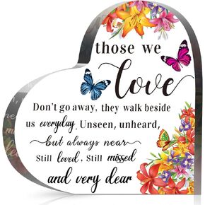 Sympathy Gifts Memorial Bereavement Gifts Acrylic Condolence Remembrance Gifts for Loss of Loved One Father Mother (Butterfly Style,4 x 4 x 0.4 Inch)