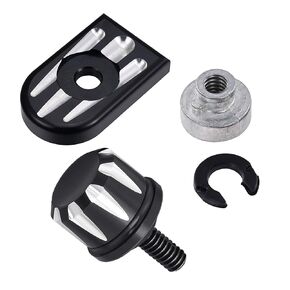 Amazicha Black Stainless Steel Fender Rear Seat Bolt Nut Tab Screw Mount Knob Cover 1/4"-20 Thread Compatible for Harley Davidson Sportster Softail Touring Dyna 1996-2024